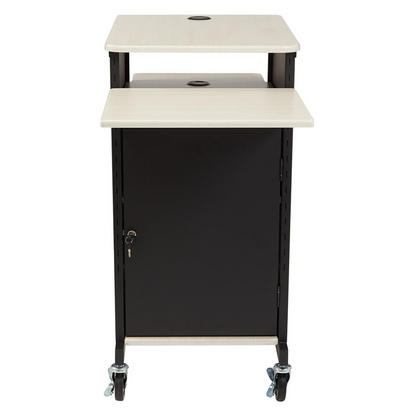 Oklahoma Sound® Jumbo Presentation Cart with durable furniture design, featuring ample storage and a sturdy construction for presentations.