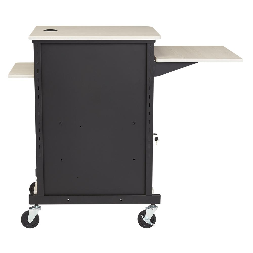 Oklahoma Sound® Jumbo Presentation Cart with large flat surface, sturdy frame, and storage compartments for presentations and equipment.