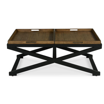 Start2Finish Topeka Cocktail Table featuring a modern wooden design and sturdy metal legs for stylish living room furniture.