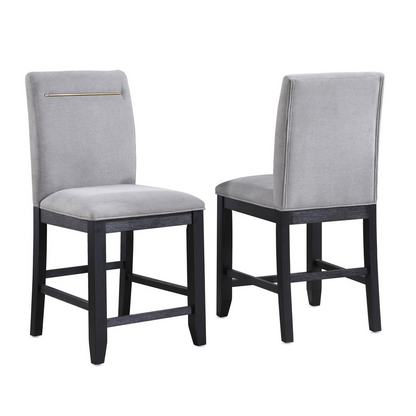 Gray Yves Counter Chair by Start2Finish with a modern design, featuring a padded seat and sleek metal legs.