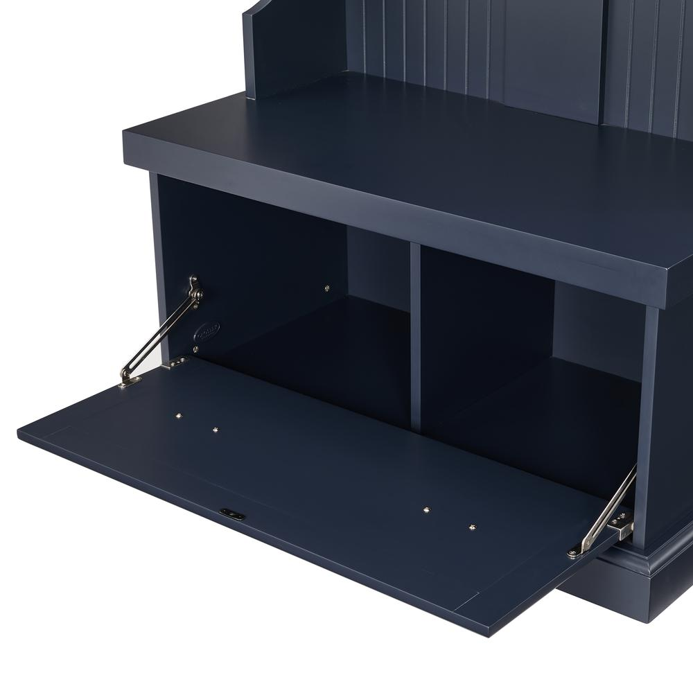 Start2Finish Shoreline Hall Tree with coat hooks, storage bench, and mirror for entryway organization and seating.