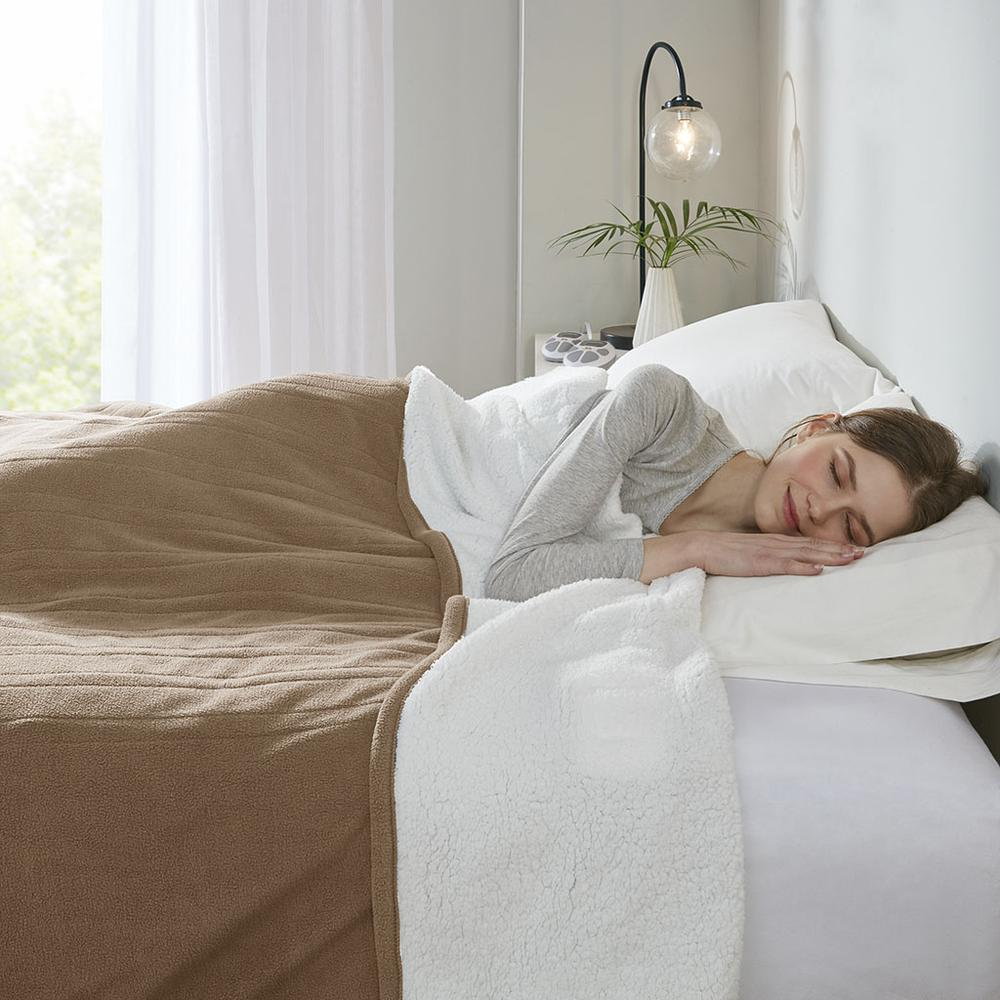 Start2Finish heated blanket showing soft, plush fabric with integrated heating controls for cozy warmth.