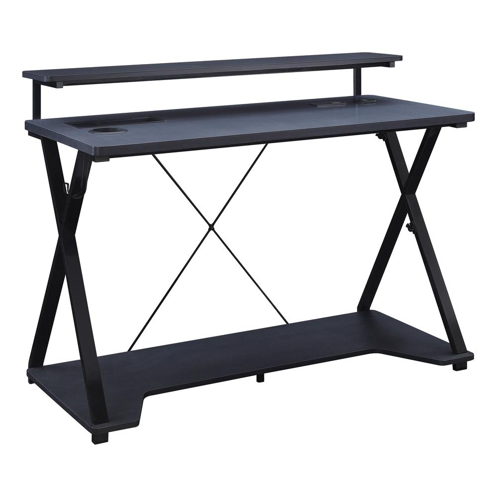 Checkpoint Ghost Battlestation gaming desk by Start2Finish with RGB LED lights, large surface, and modern design.