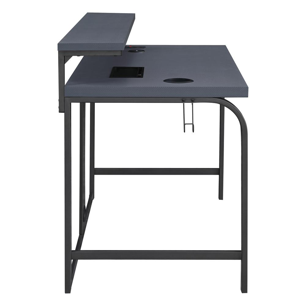 Start2Finish Reload 48-inch gaming desk with sleek black finish, spacious surface, and sturdy metal legs for gaming setup.