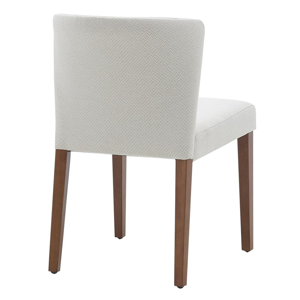 Set of 2 Albie Fabric Dining Side Chairs by Start2Finish showing beige upholstered seats and wooden legs.