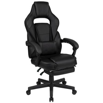 Start2Finish X40 gaming racing chair in black, ergonomic computer chair with padded armrests and high back support.