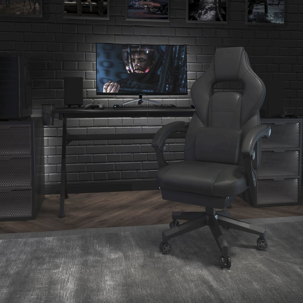 Black X40 Racing Gaming Chair by Start2Finish with ergonomic design and adjustable armrests for comfortable computer gaming seating.