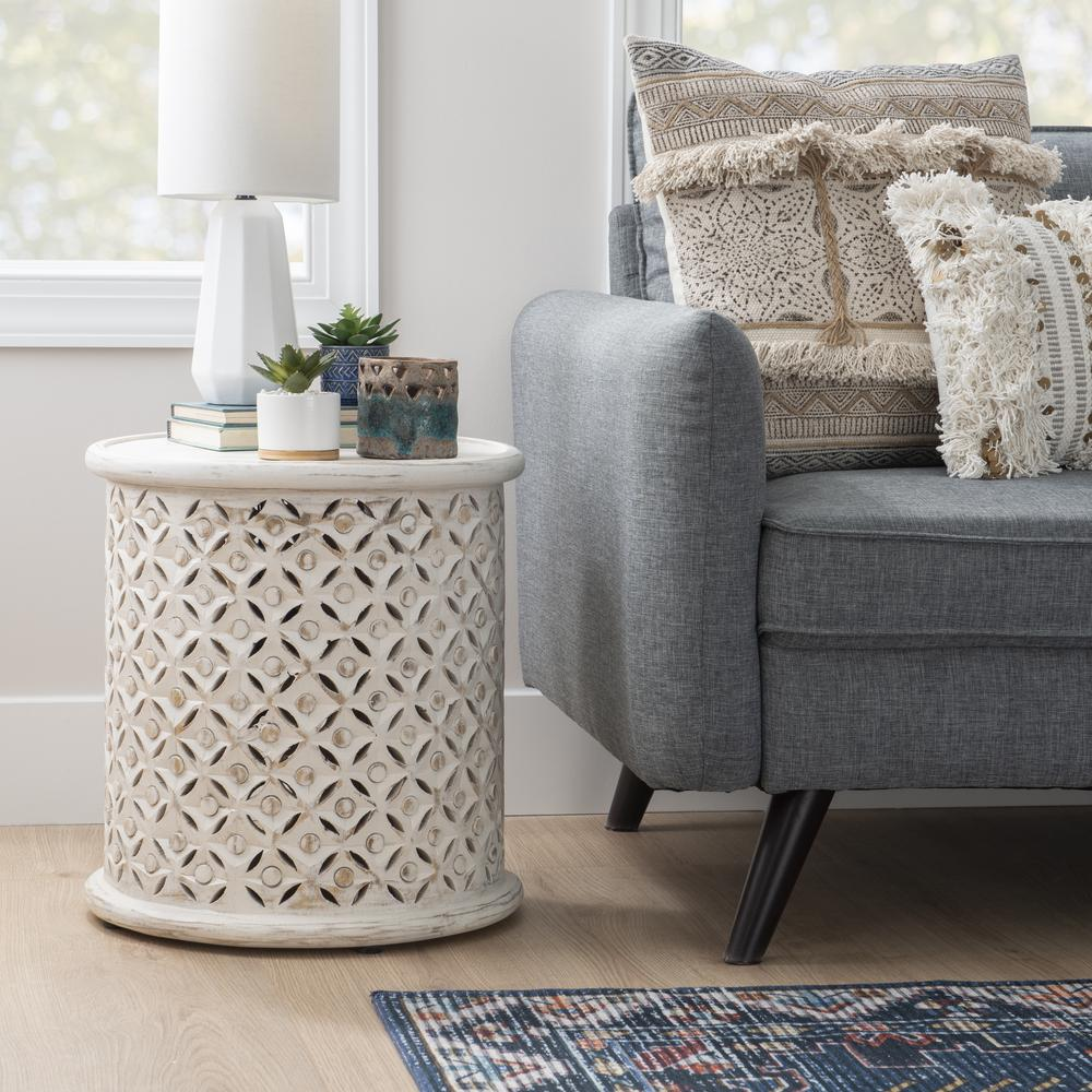 White Inora side table by Start2Finish, showcasing a modern furniture piece with a clean, minimalist design.