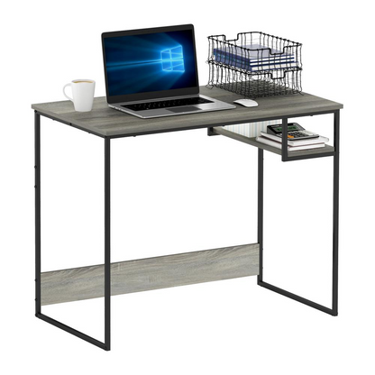 Furinno Moretti modern lifestyle study desk in French Oak Grey with clean lines and a functional design, furniture by Start2Finish