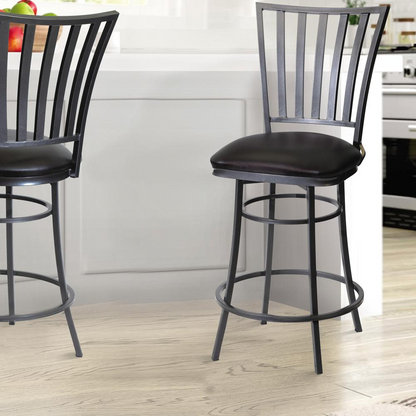 Start2Finish Stellan Swivel Counter Stool with wooden seat and metal base, featuring a modern design and adjustable height.