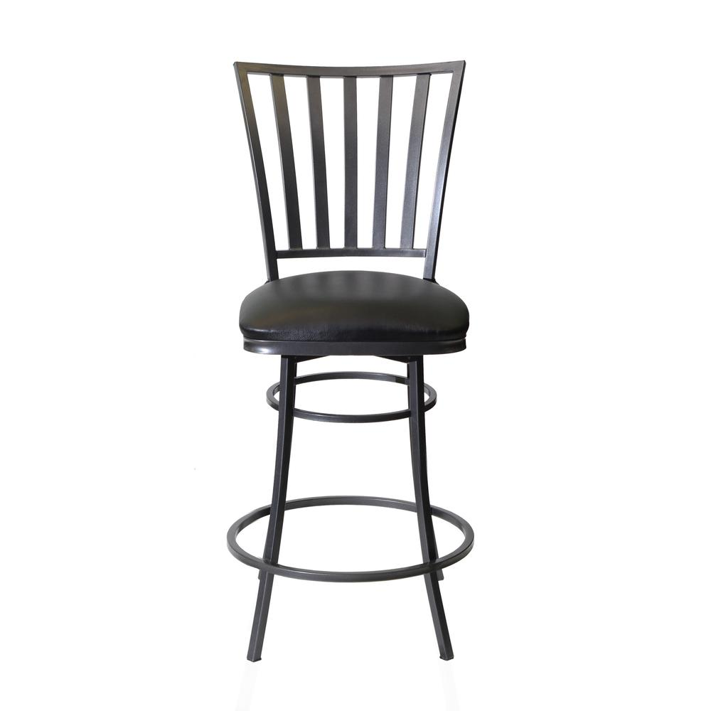 Stellan Swivel Counter Stool by Start2Finish featuring a modern design with a cushioned seat and metal base with footrest.