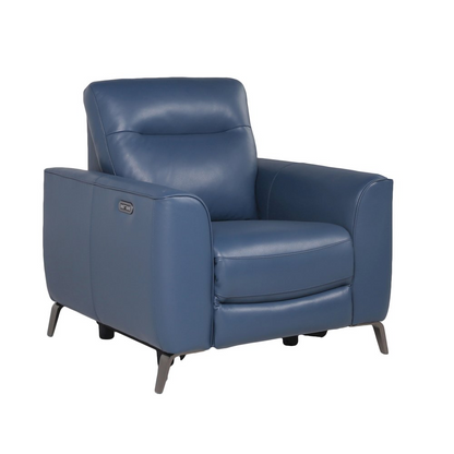 Start2Finish Sansa P/P reclining chair in ocean color, showcasing its plush upholstery and ergonomic design for comfortable seating.