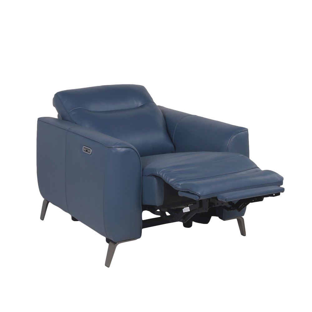 Start2Finish Sansa P/P Reclining Chair in ocean blue, modern furniture with plush cushioning and adjustable recline.