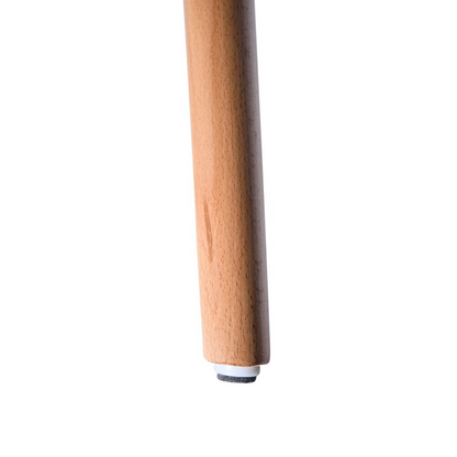 Dover round wooden dining table with natural wood Eiffel-style metal base by Start2Finish, showing the tabletop and base details.