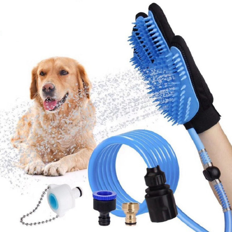 Maroon Asteria handheld pet shower head for dogs and cats, used for bathing and grooming pets comfortably.