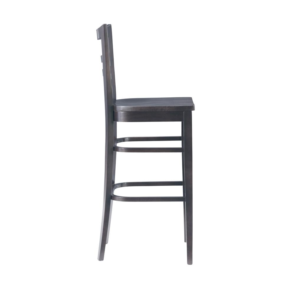 Set of two brown Blairmont barstools by Start2Finish with wooden legs and cushioned seats, ideal for kitchen or bar area.