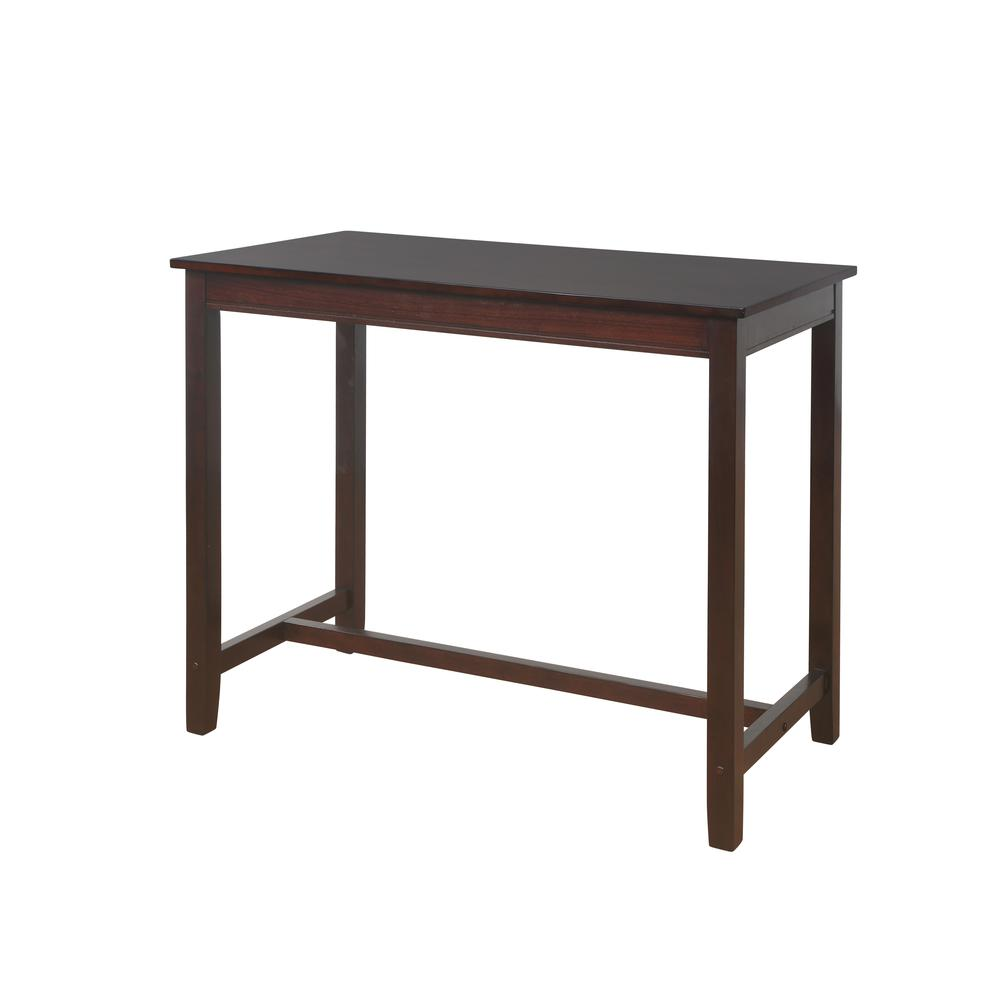 Start2Finish Claridge 36-inch walnut counter height pub table with sturdy wooden legs and smooth surface.