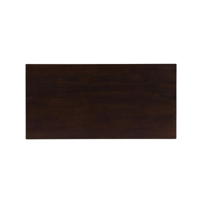 Start2Finish Claridge 42-inch walnut bar height pub table with a smooth wooden surface and sturdy metal legs.