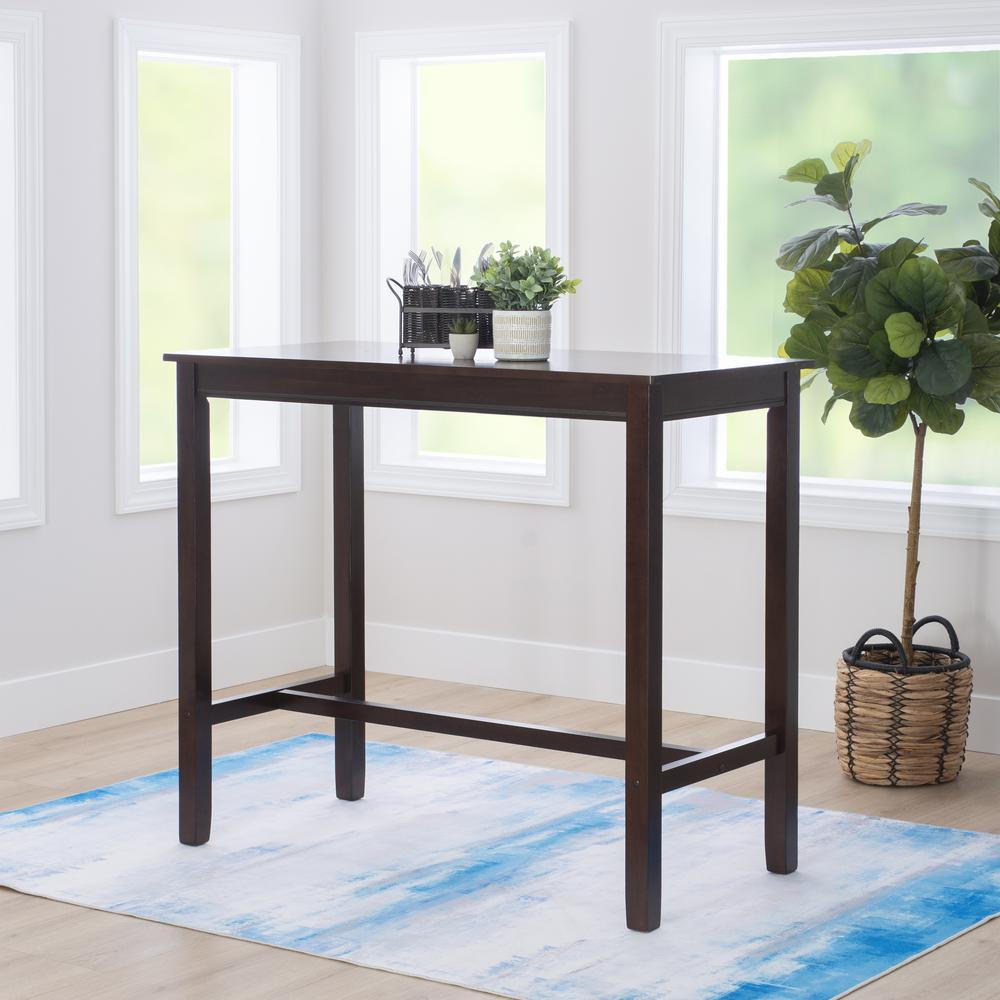 Start2Finish Claridge 42-inch walnut bar height pub table, sturdy furniture with a smooth wooden surface and modern design.