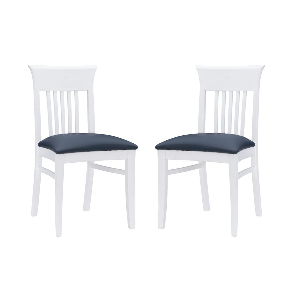 Set of two white Jenny upholstered chairs by Start2Finish, showcasing cushioned seats and backrests in a modern furniture style.