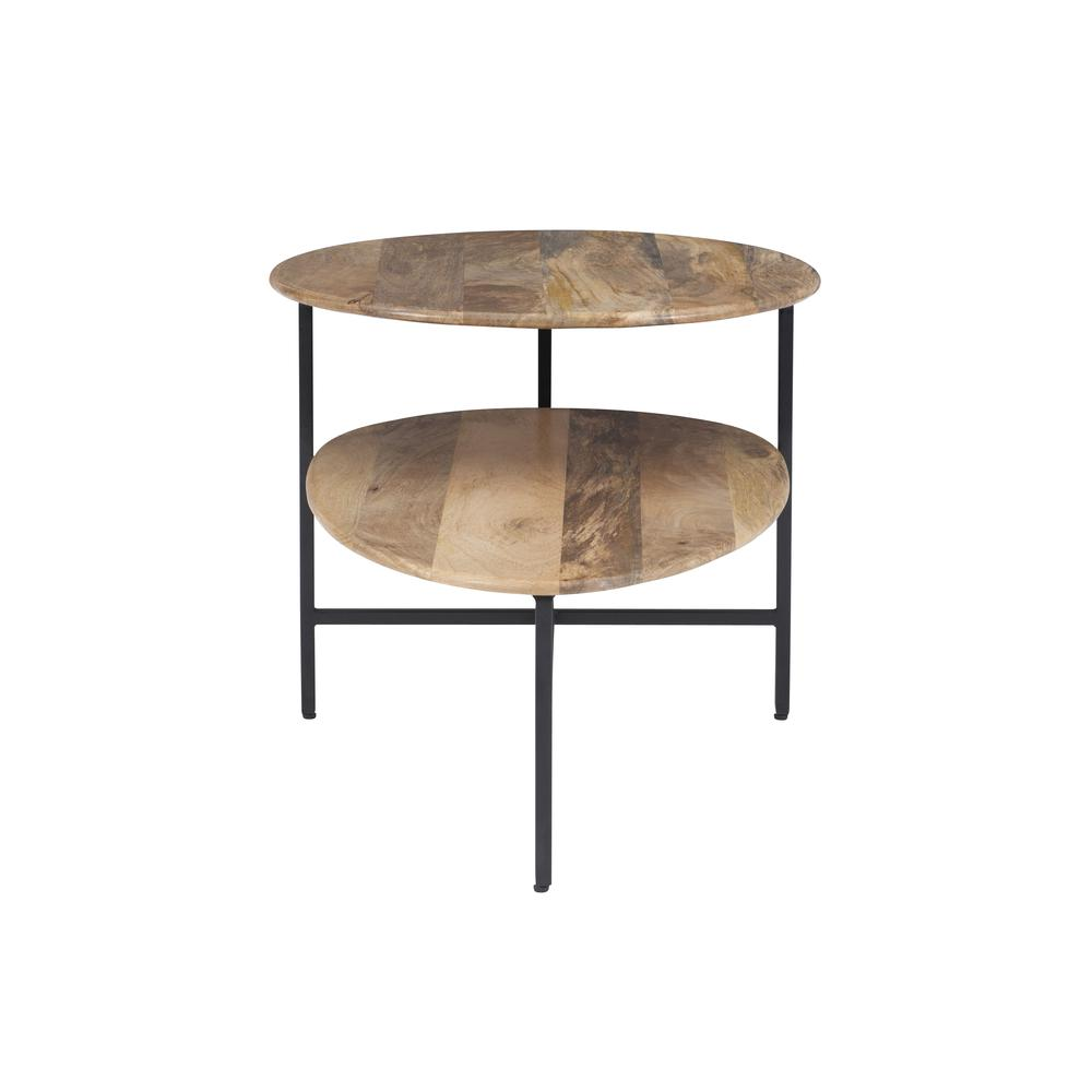 Start2Finish Tavin Two Tiered Coffee Table in natural black wood with two levels and modern design.