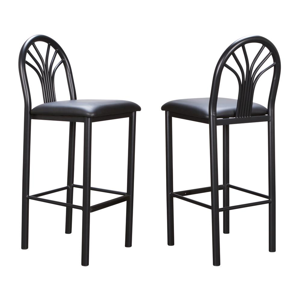 Start2Finish Thayer black barstool set of 2, modern furniture with sleek design and sturdy construction, suitable for kitchen or bar area.