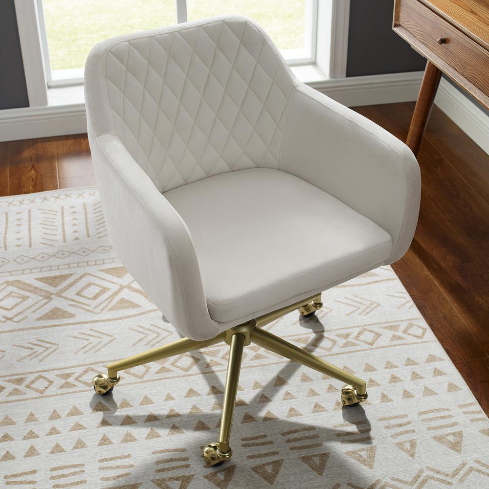 Start2Finish Imogen Quilted Office Chair in off-white fabric with padded seat and backrest for comfortable workspace seating.