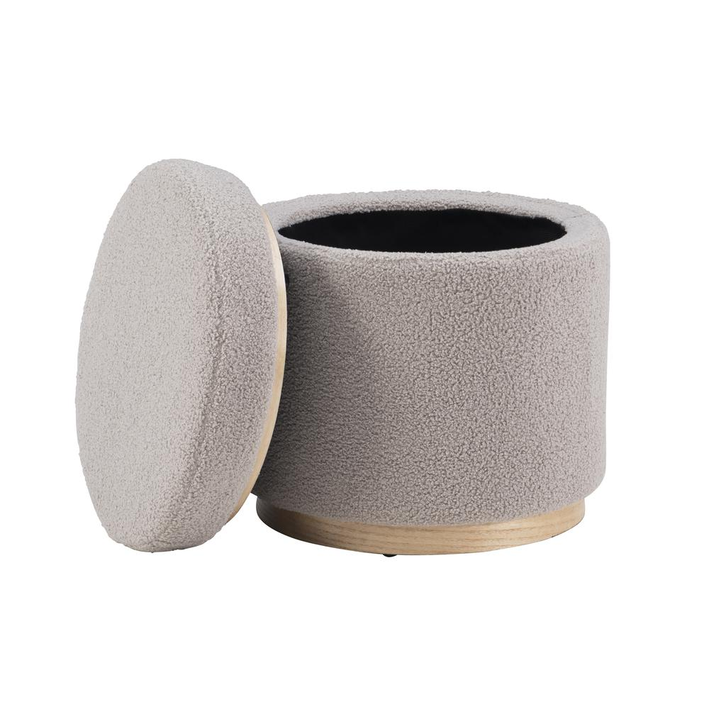 Start2Finish grey storage ottoman, Blanche furniture piece with a cushioned top and spacious interior for storage.
