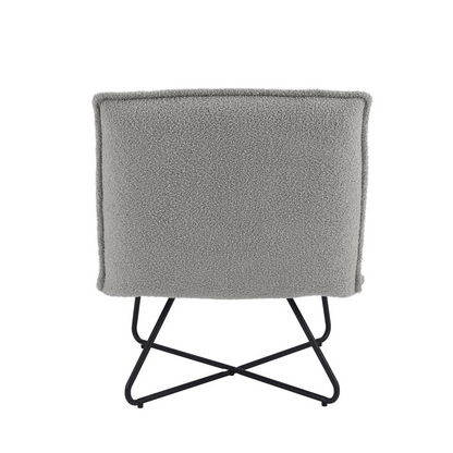 Start2Finish Kelvin Sherpa grey chair with plush upholstery and modern design, showcasing a comfortable furniture piece.