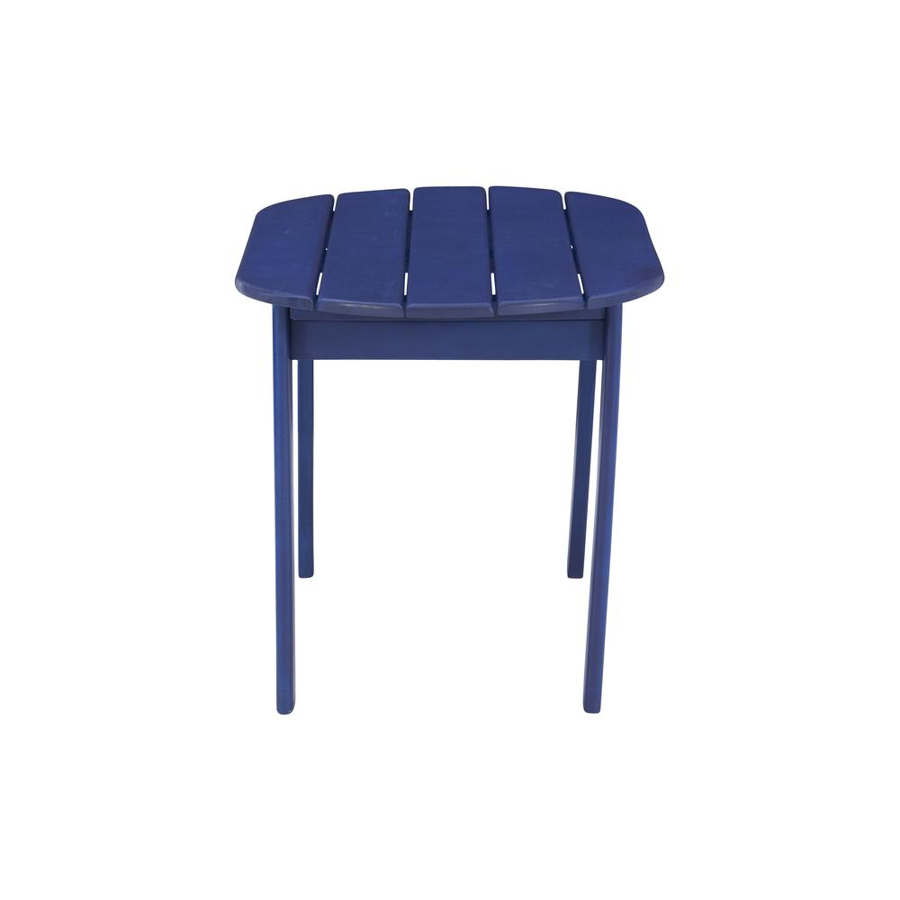Blue Adirondack coffee table from Start2Finish furniture, featuring a sturdy wooden design ideal for indoor or outdoor use.
