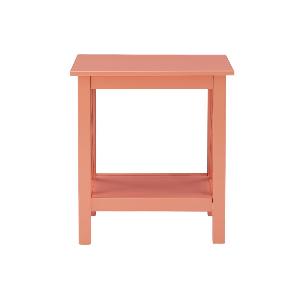 Start2Finish Davis Coral End Table made of furniture with a stylish coral-colored finish and modern design.