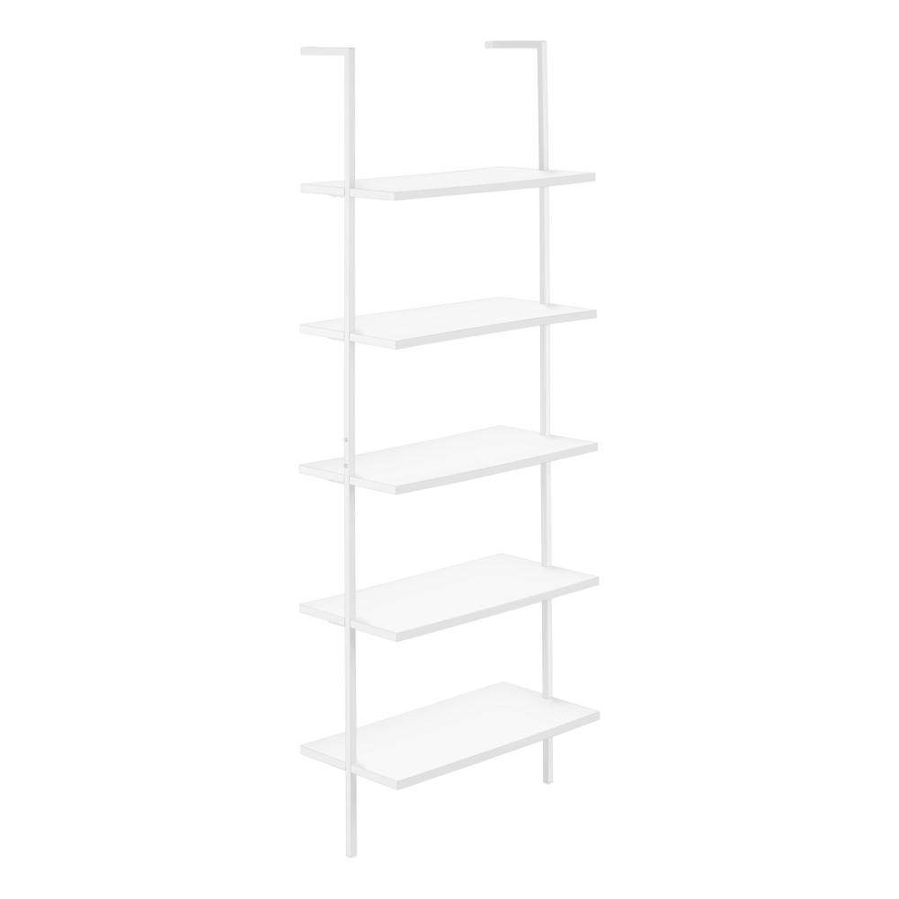 Start2Finish 5-tier bookshelf ladder bookcase for office or bedroom with open shelving and wooden finish