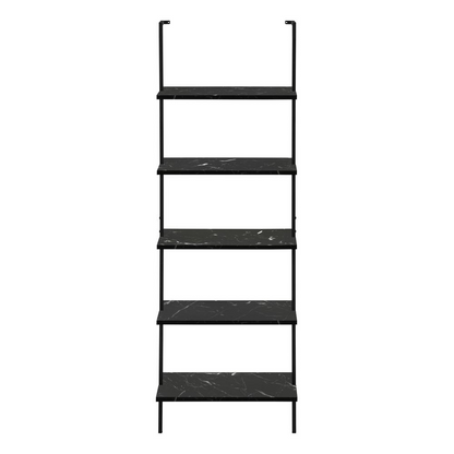 Start2Finish 5-tier bookshelf and ladder-style bookcase with five shelves, ideal for office or bedroom storage.
