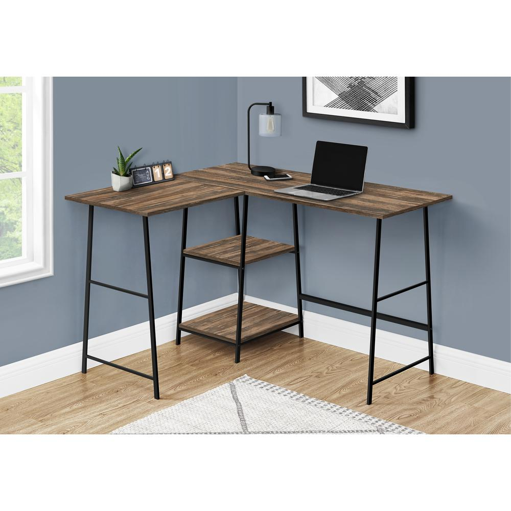 Start2Finish L-shaped corner computer desk with storage shelves, ideal for home office work and organization.
