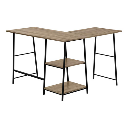 Start2Finish L-shaped computer desk for home office with corner design and storage shelves, 48 inches wide, ideal for workspace organization.