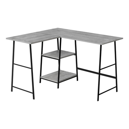 Start2Finish L-shaped home office computer desk with storage shelves and corner design, ideal for work and organization.