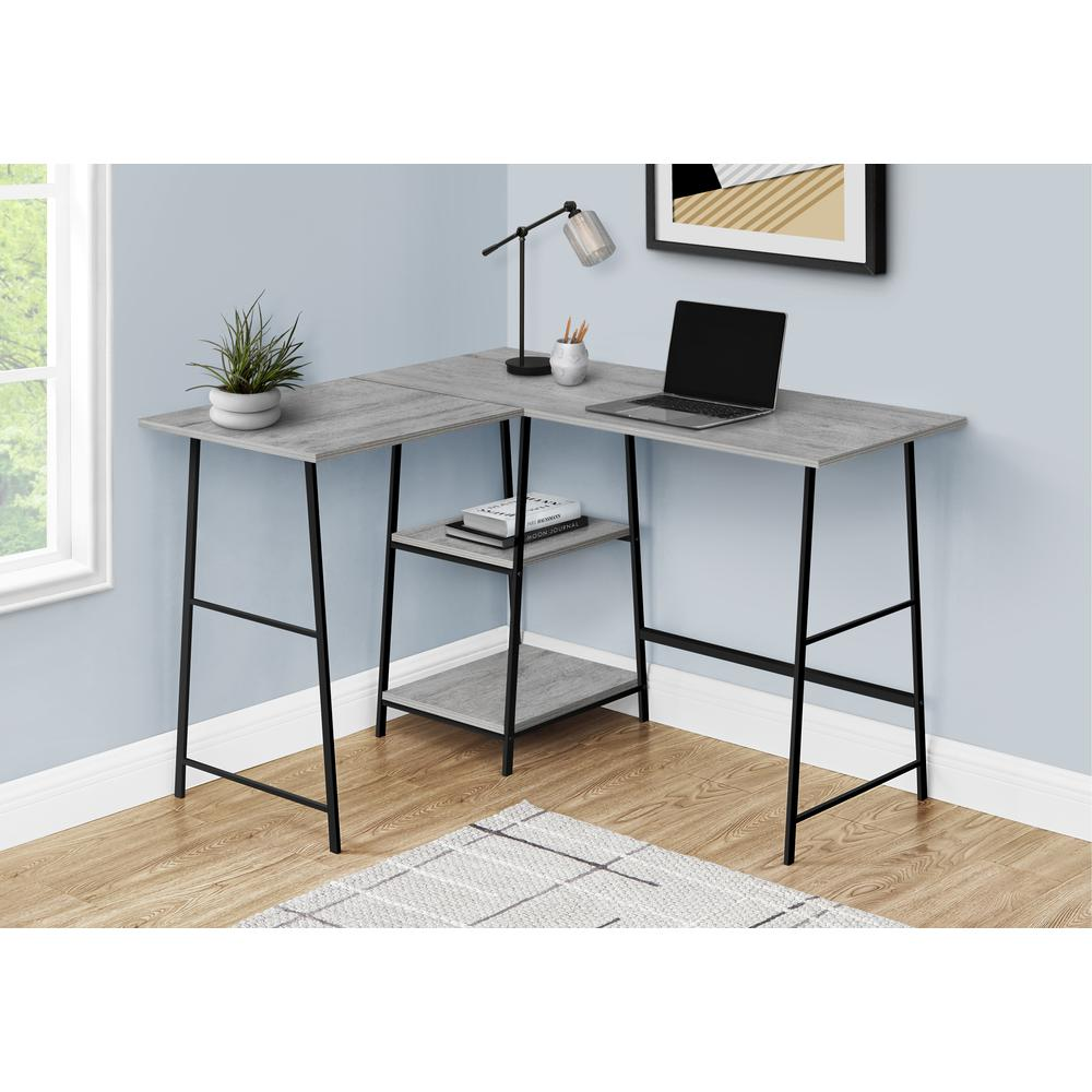Start2Finish L-shaped computer desk with corner design, storage shelves, and workspace for home office setup.