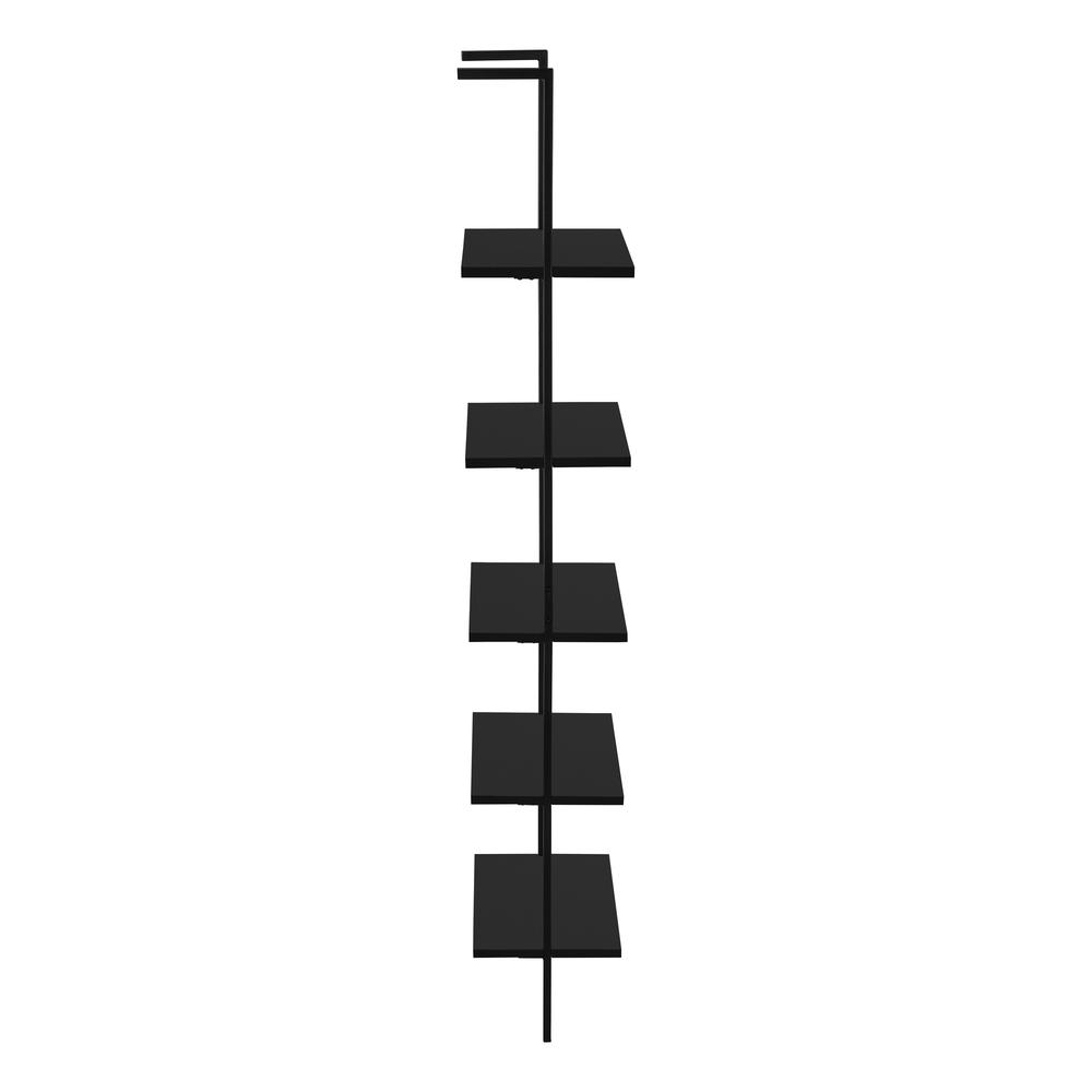 Start2Finish 5-tier bookshelf with ladder, ideal for office or bedroom storage, featuring a modern, multi-level design.