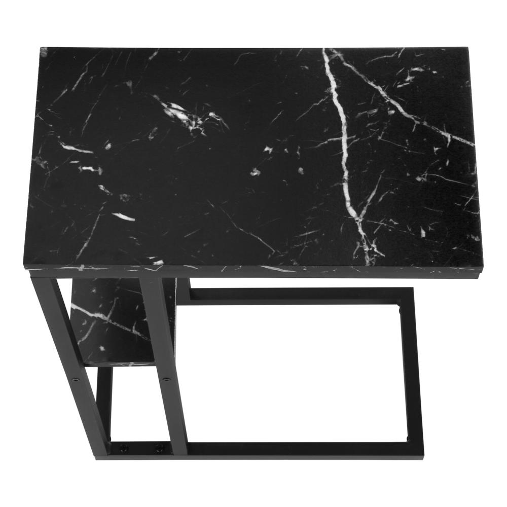 Start2Finish C-shaped accent table, end side snack table with a sleek design, ideal for living room or bedroom use.