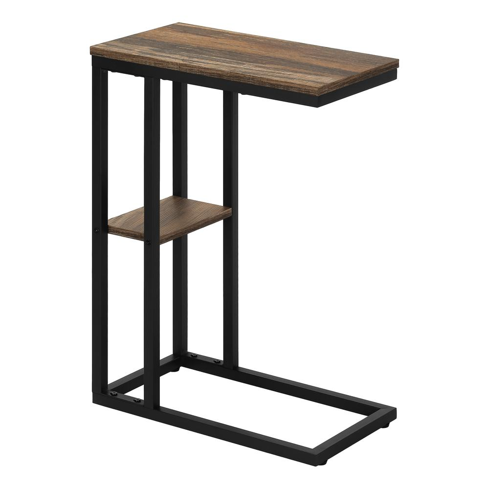 Start2Finish brown C-shaped accent table with laminate top, ideal for living room or bedroom use.