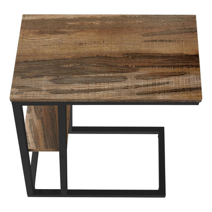 Start2Finish brown laminate C-shaped accent end table, versatile for living room or bedroom use, with a modern, functional design.
