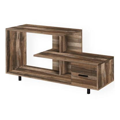 Start2Finish 48-inch TV stand with storage drawer and open shelves, ideal for media and entertainment centers.