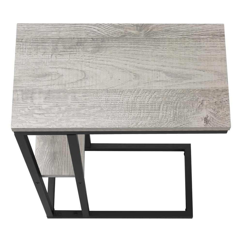 C-shaped grey laminate accent table by Start2Finish, ideal as a side or snack table for living room or bedroom.