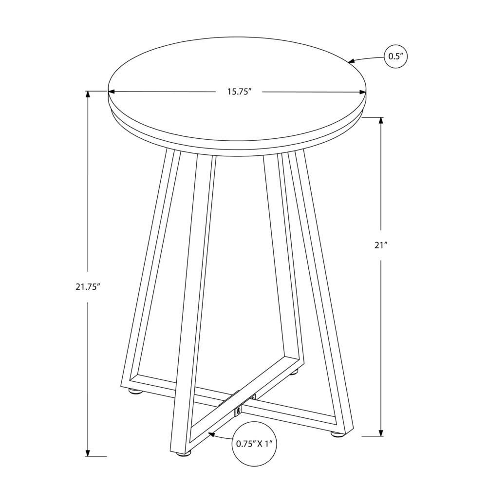 Black round accent side table with a lamp on top, ideal for living rooms or bedrooms, from Start2Finish furniture collection.