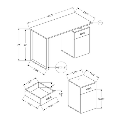 Start2Finish computer desk for home office with storage drawers, suitable for left or right setup, 48 inches long.