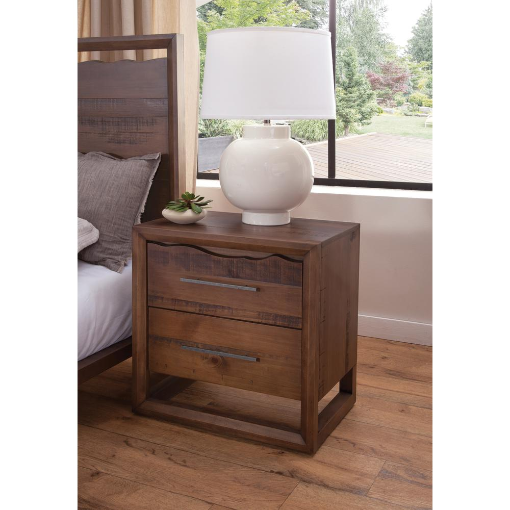 Start2Finish Lofton Nightstand with a sleek wooden finish, featuring a single drawer and open shelf for bedroom storage.