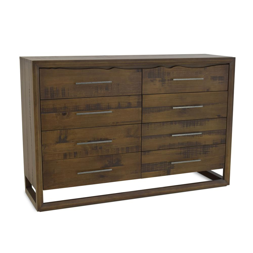 Start2Finish Lofton Eight Drawer Dresser with wood finish and sleek metal handles, showing spacious drawers and modern design