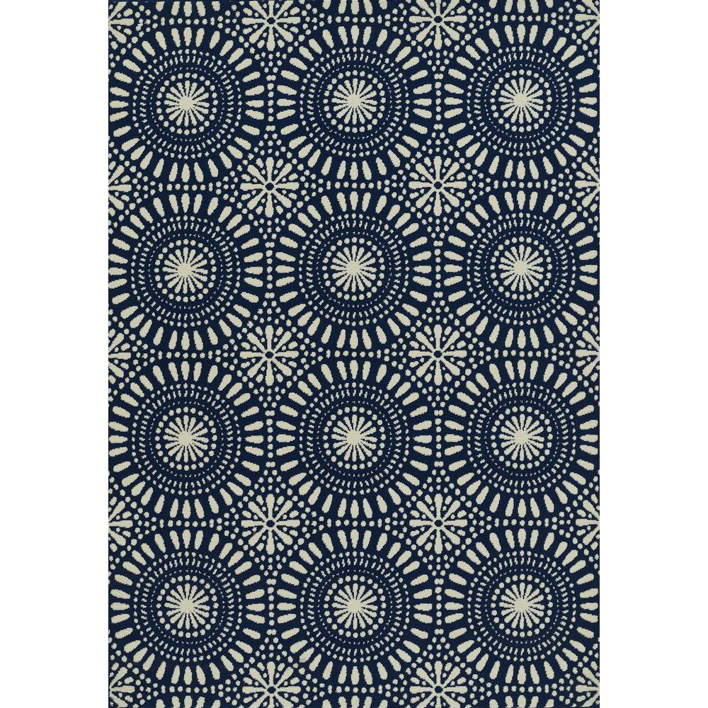 Start2Finish navy transitional rectangle area rug, 7&
