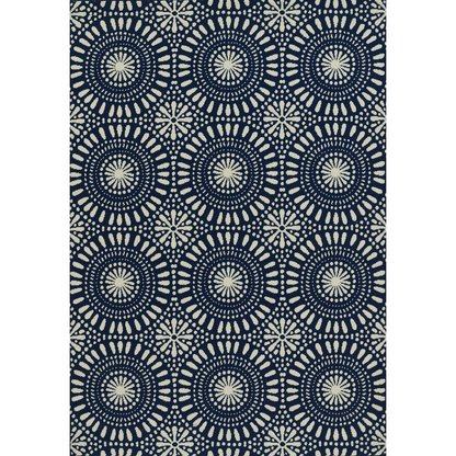 Start2Finish navy transitional rectangle area rug, 7&