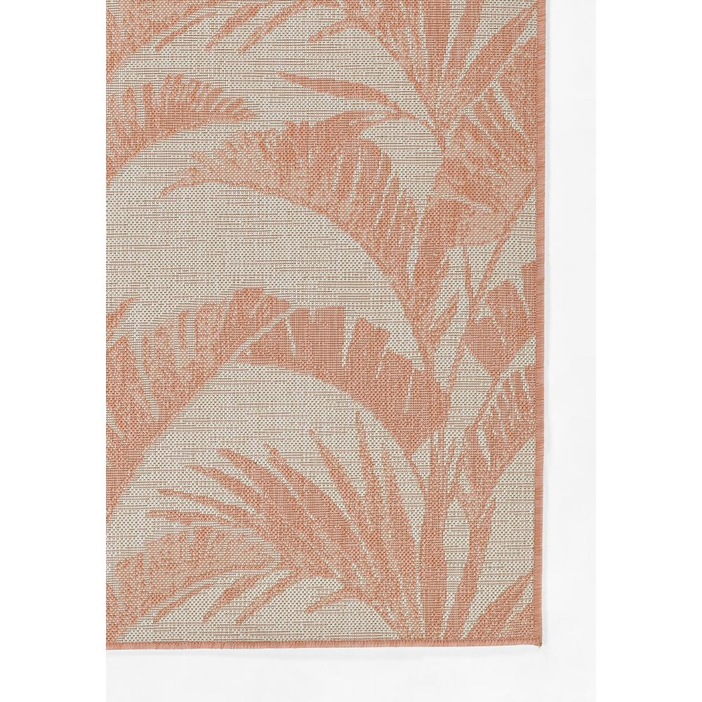 Start2Finish coral transitional rectangle area rug with geometric pattern, measuring 6&